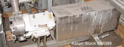 USED: Waukesha Cherry Burrell rotary positive displacement pump, model 60, stainless steel. 2-1/2" threaded sanitary inlet/outlet. 3 hp motor.