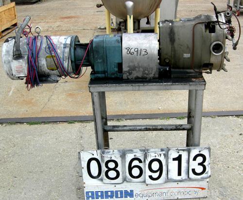Used Stainless Steel Waukesha Rotary Positive Displacement Pump, Model 60