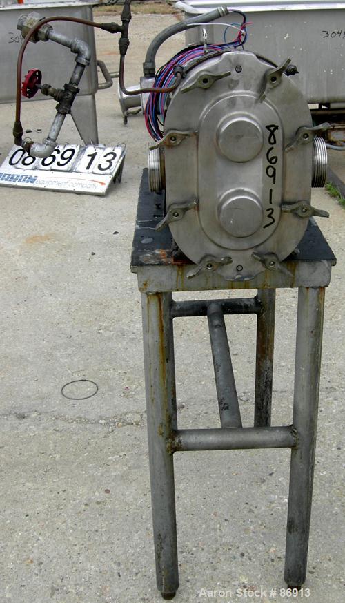 Used Stainless Steel Waukesha Rotary Positive Displacement Pump, Model 60