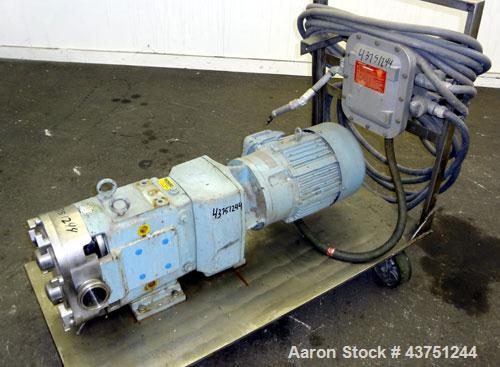 Used Stainless Steel Waukesha Rotary Positive Displacement Pump, Model 62