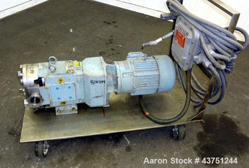 Used Stainless Steel Waukesha Rotary Positive Displacement Pump, Model 62