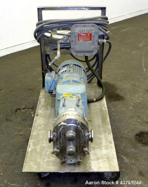 Used Stainless Steel Waukesha Rotary Positive Displacement Pump, Model 62