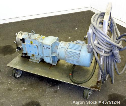 Used Stainless Steel Waukesha Rotary Positive Displacement Pump, Model 62