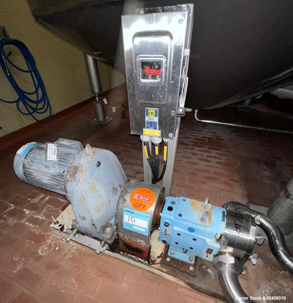 Used- Waukesha Stainless Steel Positive Displacement Pump, Model 130,