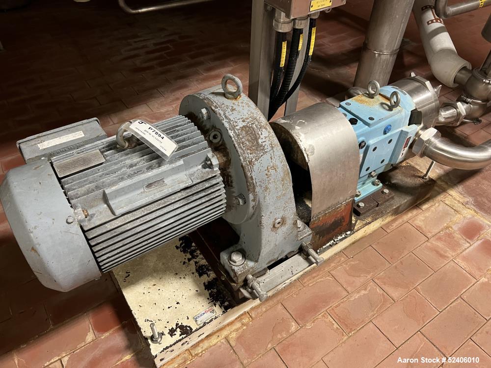 Used- Waukesha Stainless Steel Positive Displacement Pump, Model 130,