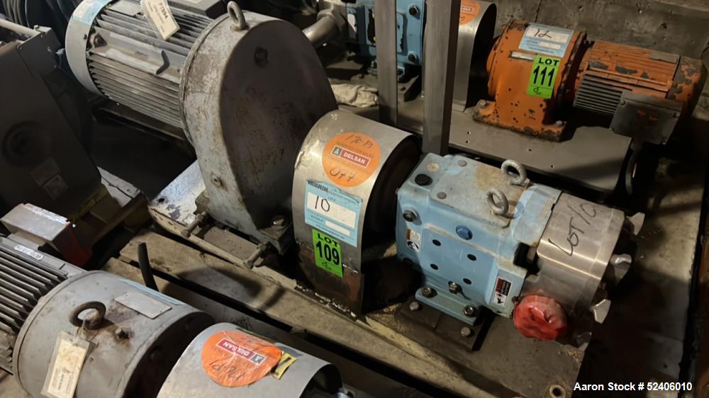 Used- Waukesha Stainless Steel Positive Displacement Pump, Model 130,