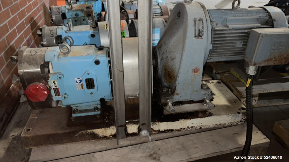 Used- Waukesha Stainless Steel Positive Displacement Pump, Model 130,