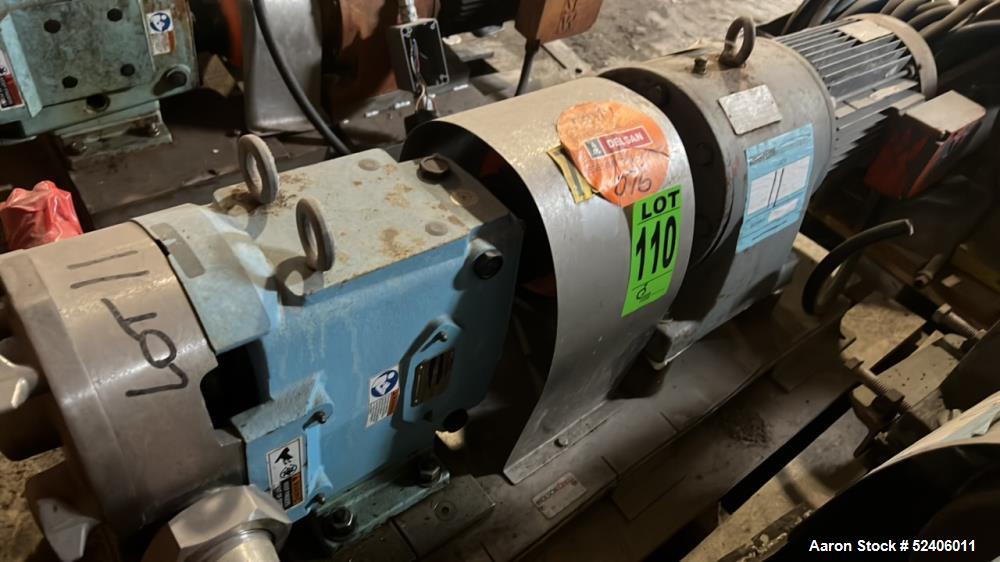 Used-Waukesha Stainless Steel Positive Displacement Pump, Model 060,