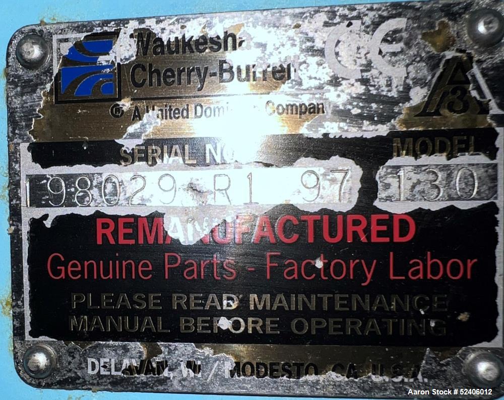 Used Waukesha Stainless Steel Positive Displacement Pump, Model 130