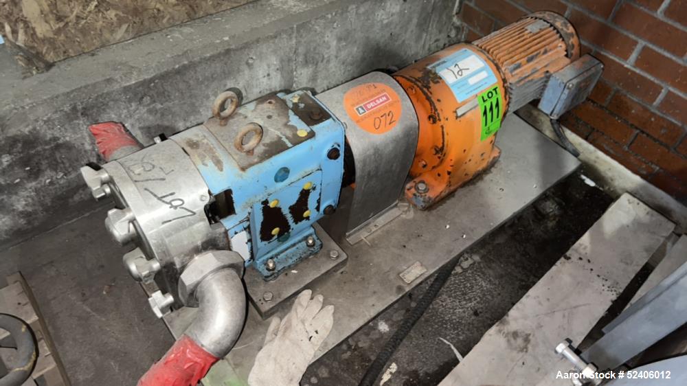 Used-Waukesha Stainless Steel Positive Displacement Pump, Model 130