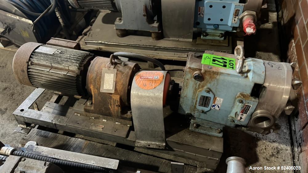 Used-Waukesha Stainless Steel Positive Displacement Pump, Model 060