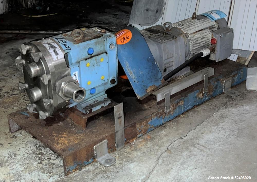 Used-Waukesha Stainless Steel Positive Displacement Pump, Model 060