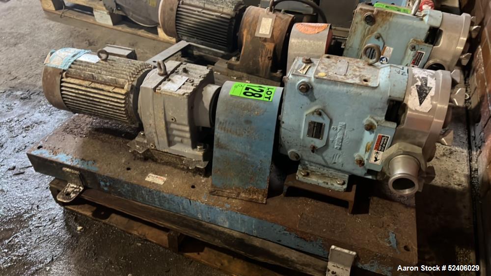 Used-Waukesha Stainless Steel Positive Displacement Pump, Model 060