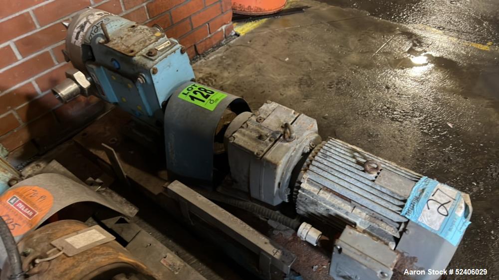 Used-Waukesha Stainless Steel Positive Displacement Pump, Model 060