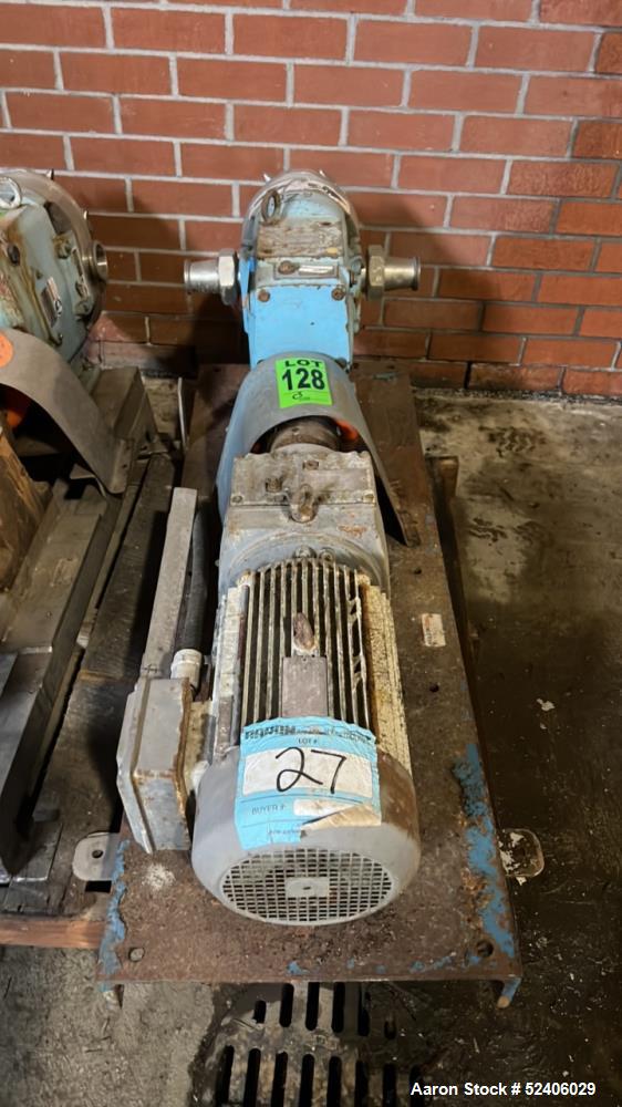 Used-Waukesha Stainless Steel Positive Displacement Pump, Model 060