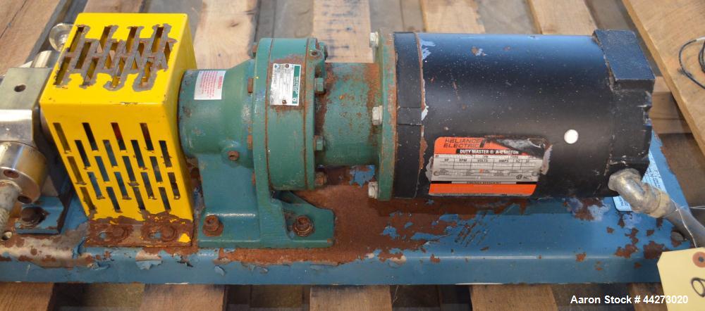 Used- Stainless Steel Zenith Series 9000 Gear Pump, Model 6180906001,