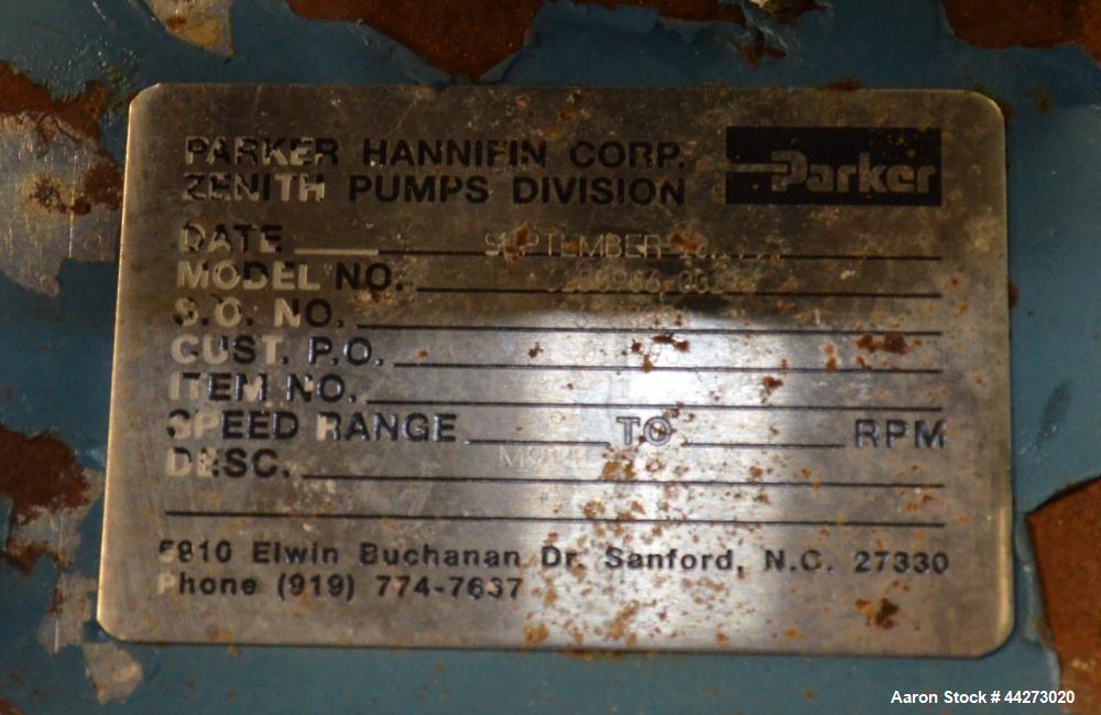 Used Stainless Steel Zenith Series 9000 Gear Pump, Model 6180906001,