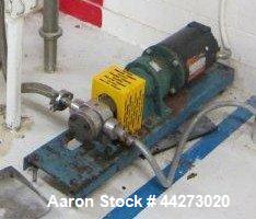 Used- Stainless Steel Zenith Series 9000 Gear Pump, Model 6180906001,