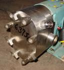 Used Waukesha rotary positive displacement pump, model 30, stainless steel. Approximate capacity 36 gallons per minute at 600 rpm. 1 1/2