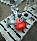 Used Vogelsang Universal Rotary Lobe Pump, Carbon Steel. Approximate 340 gallons per minute. Driven by a 5hp, 3/60/230/460 volt, 1725 rpm gear motor, ratio 5.79 to 1. Base mounted. Serial# 11-06408.