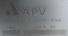 Used APV Rectangular Inlet Top Feed Rotary Positive Displacement Pump, model R6RH, 316 stainless steel. Approximate capacity 150 gallons per minute at 600 rpm. 67.2 cubic inch displacement per revolu...