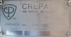 Used CrepacoRotaryPositive DisplacementPump, ModelR3R, 316 Stainless Steel.  Approximately36 gallons per minute at600 rpm.  14.8 Cubic inchesdisplacement per revolution.  1-1/2
