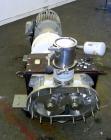 Used Fristam Horizontal Rotary Positive Displacement Pump, Model FKL250, 316 Stainless Steel. Approximate capacity 324 gallons per minute, (0.54) gallon displacement per revolution. 4'' Tri-clamp inl...
