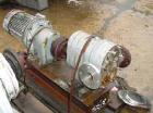 Used- Rotary Lobe Positive Displacement Pump, 316 Stainless Steel. Approximately 60 gallons per minute. 2