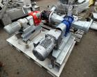 Used Vogelsang Dual Universal Rotary Lobe Pump System, Carbon Steel. Consisting of : (1) Vogelsang IQ112 Universal Rotary Lobe Pump Approximate 340 gallons per minute. Driven by a 5hp, 3/60/230/460 v...