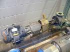 Used Viking Industrial Duty Rotary Gear Positive Displacement Pump, model LL124A, carbon steel. Approximately 140 gallons per minute at 520 rpm. 3