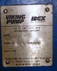 Used Viking Duralobe Bi-Rotor Positive Displacement Pump, Model R2S, 316 Stainless Steel. Approximate 26 gallons per minute. 1-1/2