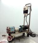 Used Waukesha Rotary Positive Displacement Pump, Model 006, 316 Stainless Steel. Approximately 6 gallons per minute at 200 psi at 800 rpm capacity, (.0082) gallon displacement per revolution. 1-1/2