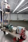 Used Waukesha Rotary Positive Displacement Pump, Model 006, 316 Stainless Steel. Approximately 6 gallons per minute at 200 psi at 800 rpm capacity, (.0082) gallon displacement per revolution. 1-1/2