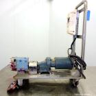 Used Waukesha Rotary Positive Displacement Pump, Model 015, 316 Stainless Steel. Approximately 10 gallons per minute at 100 psi at 600 rpm capacity, (.013) gallon displacement per revolution. 1-1/2” ...