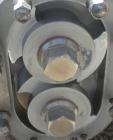 Used Waukesha Rotary Positive Displacement Pump, Model 030U2AP, 316 Stainless Steel. Approximately 36 gallons per minute at 100 psi at 600 rpm capacity, .06 gallon displacement per revolution. 1-1/2