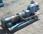 Used Waukesha Rotary Positive Displacement Pump, Model 030U2, 316 Stainless Steel. Approximately 36 gallons per minute at 100 psi at 600 rpm capacity, (.06) gallon displacement per revolution. 1-1/2