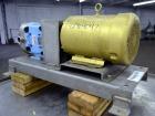 Used Waukesha Universal 2 Rotary Positive Displacement Pump, Model 030U2, 316 Stainless Steel. Approximate capacity 36 gallons per minute 200 psi at 600 rpm. (.060) Gallon displacement per revolution...