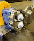 Used- Waukesha Rotary Positive Displacement Pump, Model 030U2, 316 Stainless Steel. Approximately 36 gallons per minute at 2...