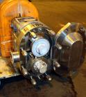 Used Waukesha Rotary Positive Displacement Pump, Model 030U2, 316 Stainless Steel. Approximately 36 gallons per minute at 250 psi maximum pressure at 600 rpm capacity, 0.060 gallon displacement per r...