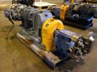 Used Waukesha Rotary Positive Displacement Pump, Model 030U2, 316 Stainless Steel. Approximately 36 gallons per minute at 250 psi maximum pressure at 600 rpm capacity, 0.060 gallon displacement per r...