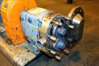 Used- Waukesha Rotary Positive Displacement Pump, Model 030U2, 316 Stainless Steel. Approximately 36 gallons per minute at 2...