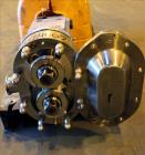 Used Waukesha Rotary Positive Displacement Pump, Model 030U2, 316 Stainless Steel. Approximately 36 gallons per minute at 250 psi maximum pressure at 600 rpm capacity, 0.060 gallon displacement per r...
