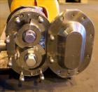 Used Waukesha Rotary Positive Displacement Pump, Model 030U2, 316 Stainless Steel. Approximately 36 gallons per minute at 250 psi maximum pressure at 600 rpm capacity, 0.060 gallon displacement per r...