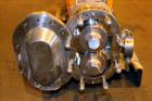 Used Waukesha Rotary Positive Displacement Pump, Model 030U2, 316 Stainless Steel. Approximately 36 gallons per minute at 250 psi maximum pressure at 600 rpm capacity, 0.060 gallon displacement per r...