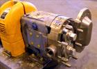 Used Waukesha Rotary Positive Displacement Pump, Model 030U2, 316 Stainless Steel. Approximately 36 gallons per minute at 250 psi maximum pressure at 600 rpm capacity, 0.060 gallon displacement per r...