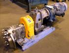 Used Waukesha Rotary Positive Displacement Pump, Model 030U2, 316 Stainless Steel. Approximately 36 gallons per minute at 250 psi maximum pressure at 600 rpm capacity, 0.060 gallon displacement per r...