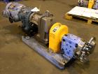 Used Waukesha Rotary Positive Displacement Pump, Model 030U2, 316 Stainless Steel. Approximately 36 gallons per minute at 250 psi maximum pressure at 600 rpm capacity, 0.060 gallon displacement per r...