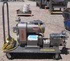 Used Waukesha Rotary Positive Displacement Pump, Model 030, 316 Stainless Steel. Approximately 36 gallons per minute at 100 psi at 600 rpm capacity, .06 gallon displacement per revolution. 1 1/2