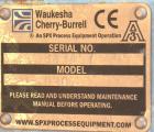 Used Waukesha Rotary Positive Displacement Pump, Model 030, 316 Stainless Steel. Approximately 36 gallons per minute at 100 psi at 600 rpm capacity, .06 gallon displacement per revolution. 2