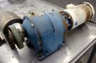 Used Waukesha Rectangular Flange Universal Rotary Positive Displacement Pump, Model 034, 316 Stainless Steel. Approximately 24 gallons per minute at 200 psi at 400 rpm, 0.060 gallon displacement per ...